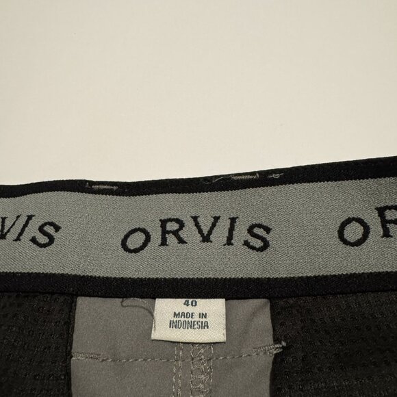 Orvis Men's Tech Shorts Gray Stretch Size 40 9" Inseam - Picture 3 of 7